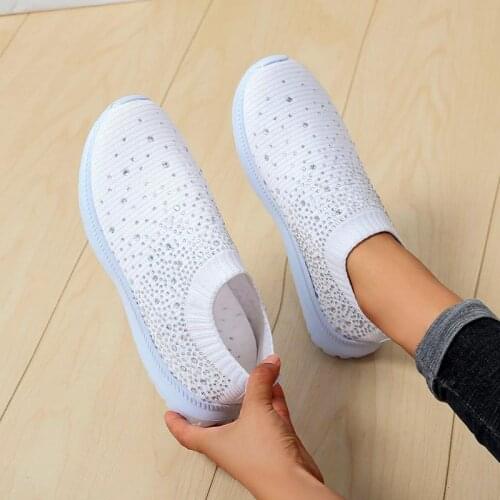 Large Size Summer Light Weight Sneakers Sock Woman Sport Shoes Women White Sports Shoes Womens Running Shoes Tennis Knit D-627