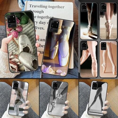 Ballerina Dance Ballet Girl Shoes Phone case For Samsung Galaxy Note 4 8 9 10 20 S8 S9 S10 S10E S20 Plus UITRA Ultra black