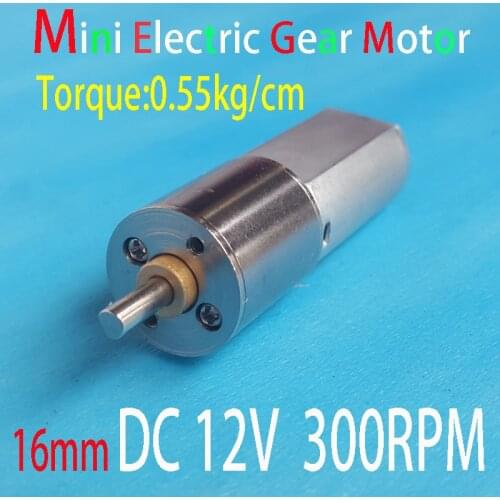 Mini Gear Electric DC 12V Engine Motor 300RPM High Torque for Arduino Toys Home Automation