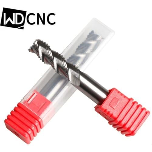 Roughing End mill for aluminium HRC55 3 Flutes Carbide milling cutter Aluminum Cutting tools 4mm 6mm 8mm 12mm rough cutting