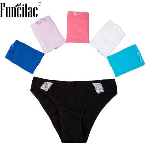 FUNCILAC Sexy Panties Underwear Women Cotton Calcinhas Culotte Femme Cueca Lingerie Panty Briefs Bragas 5pcs/lot