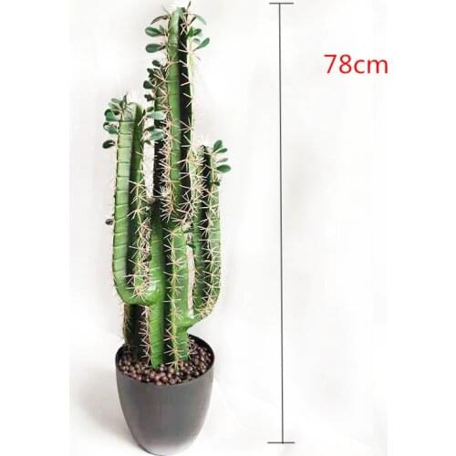 82cm Artificial Cactus Potted Tropical Plastic Plants Rare Fairy Pillar Bonsai Indoor Art Landscaping Hotel Christmas Home Decor