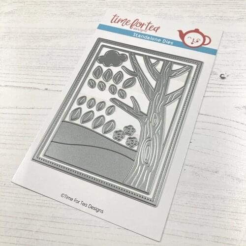 JMCRAFT Long Rectangular Tree Tree Leaf Background#2Metal Cutting Dies Scrapbooking Stencil Cut Die DIY Card Crafts Handmade