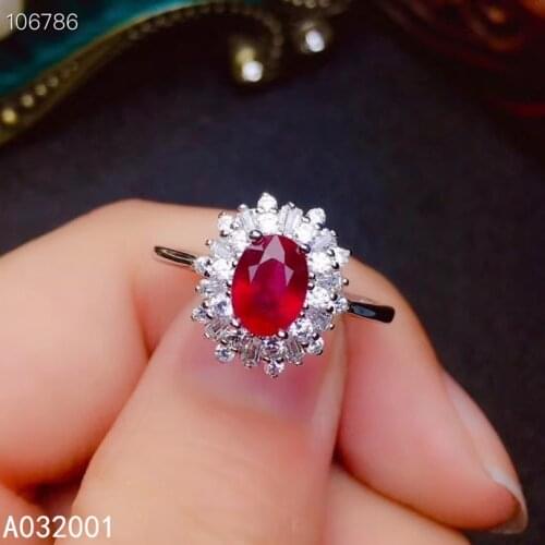 KJJEAXCMY fine jewelry natural Ruby 925 sterling silver new adjustable gemstone women ring support test popular classic