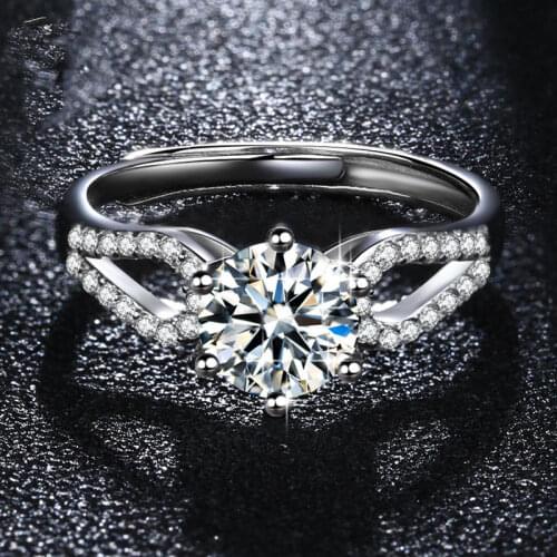 Inbeaut Amazing Pass Diamond Test 1 ct Princess Cut Moissanite Ring 925 Silver Round Good Quality Moissanite Engagment Rings