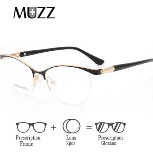 Cat Eye Women Optical Glasses Frames With lens Metal Glasses Frame Women Prescription Eyewear Clear Myopia Computer Eyeglasses