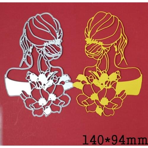 Beautiful Girl Metal Cutting Dies Stencils For DIY Lady Scrapbooking Card Decorative Embossing Knife Blade Die Mold Template