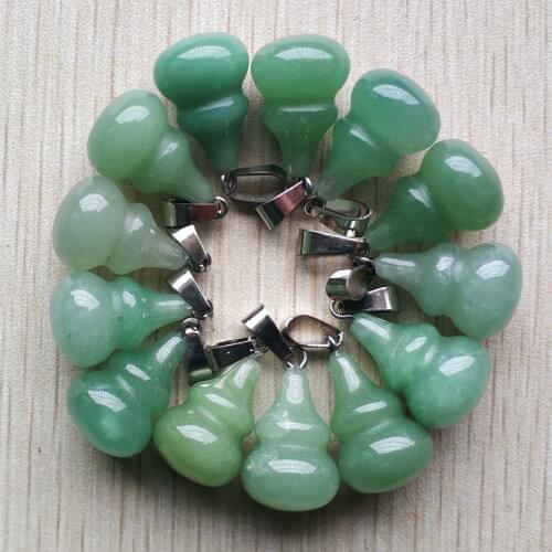2019 Fashion hot sale natural green aventurine gourd shape pendants for jewelry accessories making 50pcs/lot Wholesale free