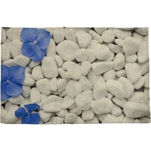 Stone pattern print linen placemat coasters disc pads bowl pad pot dining table mat coster heat insulation pad