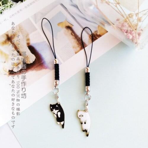 Cute Japanese Cat Smart Phone Strap Lanyards for IPhone/Samsung/Xiaomi/Huawei Mobile Phone Strap Key Hang Rope Phone Charm Decor