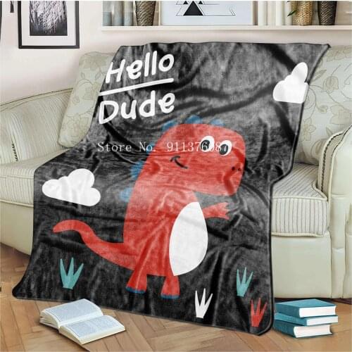 Cartoon Dinosaur Throw Blanket Soft Flannel Blanket for Chair Travelling Camping Kids Adults Bed Sofa four Seasons Nap Blanket