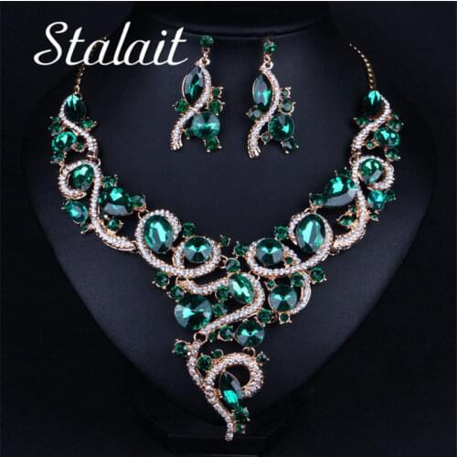 Lovely Irregular Shape Crystal Drop Earrings Necklace Charm Rhinestone Bridal Jewelry Sets For Women Wedding Accessory