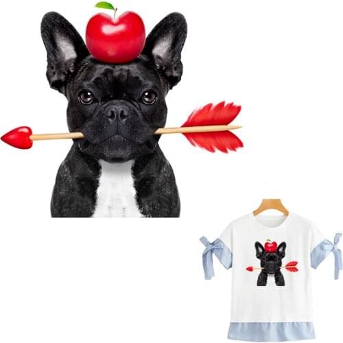 Animal Clothes Stickers Valentines French Bulldog Stickers Fashion Heat Transfer Diy Accessory Iron On Clothes Thermal Transfer