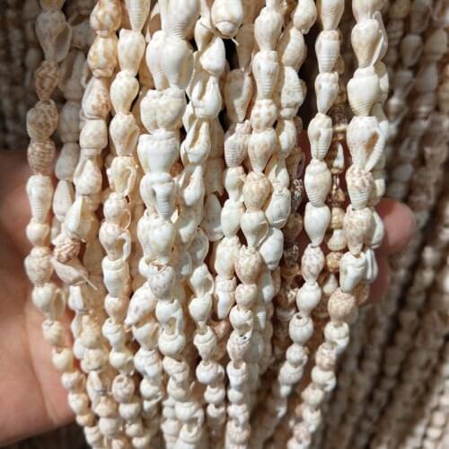 Natural Sea Shell White Snail Beads for Summer Jewelry Making DIY Necklace Bracelet Gift 6-9 mm 150cm Length