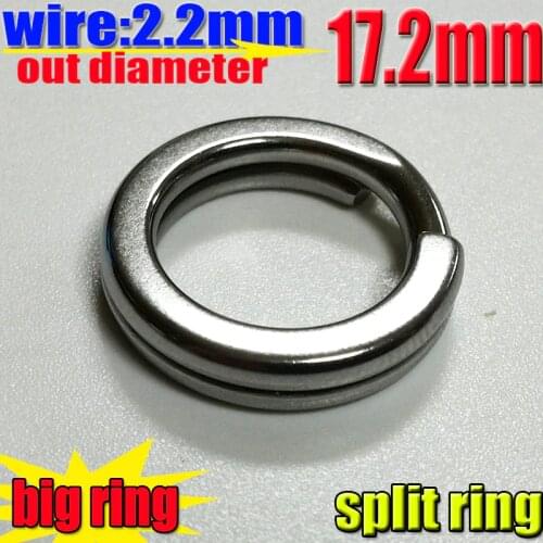 New biggest split rings super pull size:2.2mm oudside diameter 17.2MM test 155kg quantity:8pcs/lot