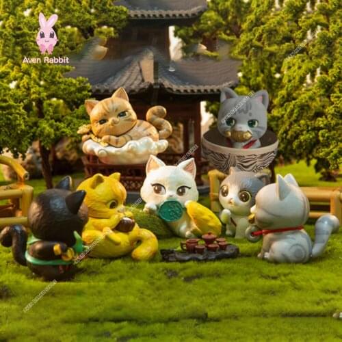 Blind Box Toys GuanFu Cats Blind Box Guess Bag Caja Ciega Blind Bag Toys Anime Figures Cute Kittys Model Girl Birthday Gift
