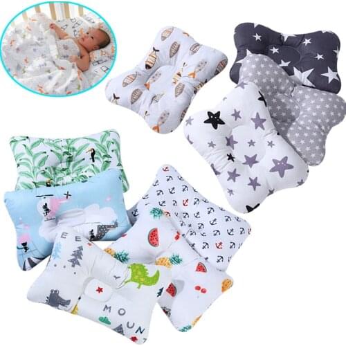 Newborn Baby Sleeping Pillows Anti Roll Cotton Kids Neck Head Protection Pillow Portable Stroller Cushion Pad For Infant Sleep