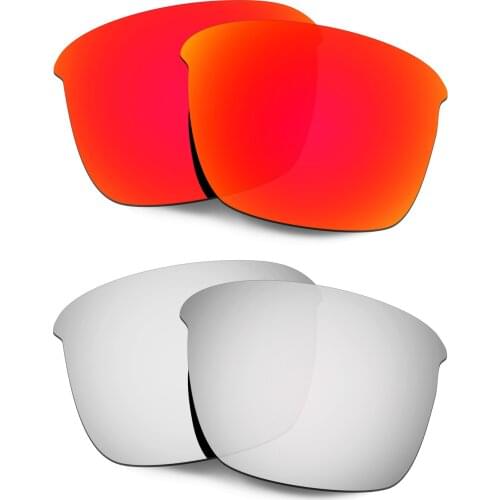 HKUCO Polarized Replacement Lenses For Thinlink Sunglasses Red/Silver 2 Pairs
