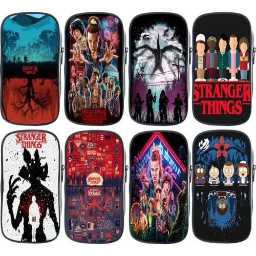 Popular Stranger Things Pen Bag Cartoon Kids Pencil Case Teens Stationery Bag Students Pencil Box Anime Child Pencil Holder Gift