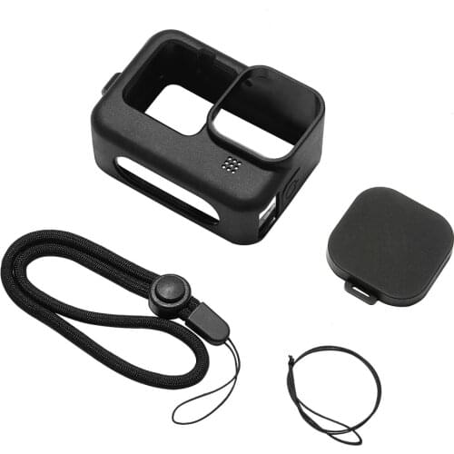 PULUZ For GoPro HERO9 Black Soft Silicone Protective housing Case Cover with Wrist Strap & Lens Cover For GoPro 9 Accessories
