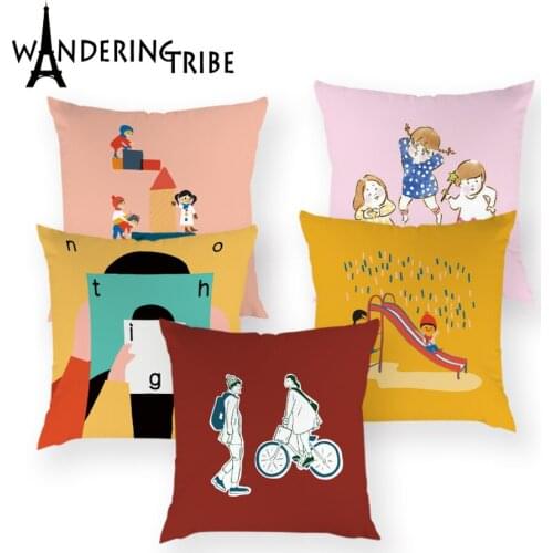 Cartoon Luxury Anime Cushions Cover Yellow Decor Farmhouse Home Decoration Pillowcase Beautiful Home Decor Throw Pillows Covers
