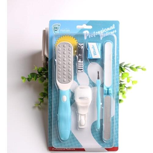 6 in 1 Replaceable Pedicure Foot Rasps Callus Shaver Remover Removable Feet Nail File Clipper Hard Dead Skin Trimmer Manicure