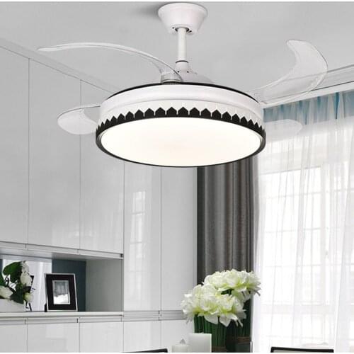 Modern creative invisible fan lamp Nordic simple household mute living room bedroom dining room smart electric fan lamp