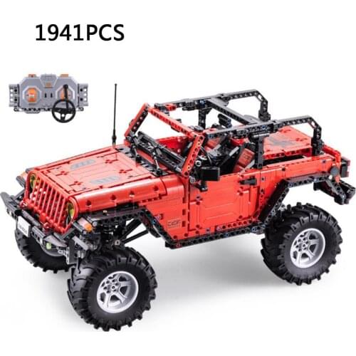 Technical Monsters ORV building block JEEPS wrangler 2.4Ghz radio remote control vehicle brick toy RC car with light for boys