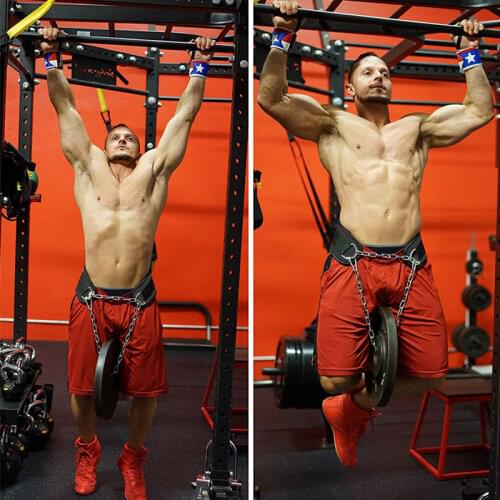 Thick Neoprene Gym Dumbbells Weight Lifting Fitness Equipment Strength Pull Up Chin Up Barbell Body Building Belt With Chain