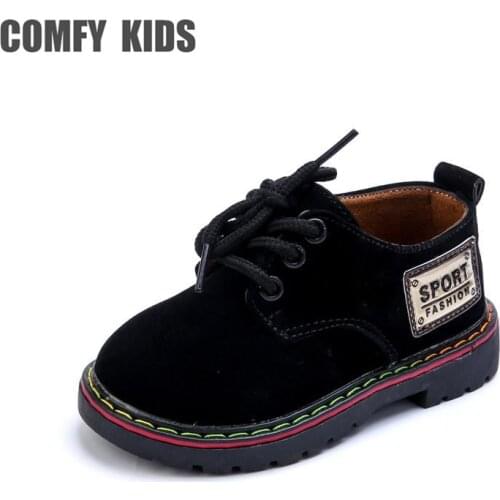 Comfy kids 2019 new arrivals leather child shoes fashion soft bottom baby boys leather shoes size 21-25 flat with boys shoes