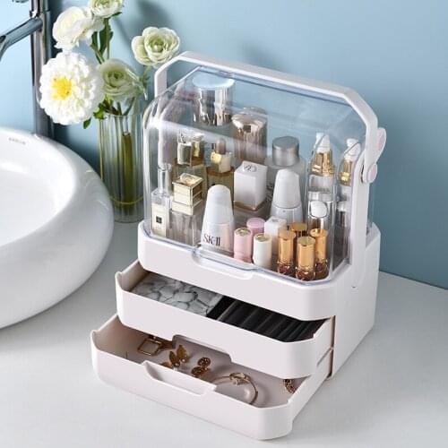 Big Capacity Cosmetic Storage Box Waterproof Dustproof Bathroom Ornaments Beauty Makeup Organizer Skin Care Storage Drawer