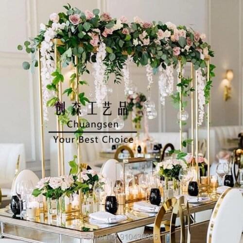 Gold Metal Stand Hot Sale Tall Iron Flower Stand Flower Holder Table Center Piece Centerpiece,Christmas Deco Candle Holder