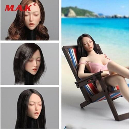 1/6 Scale Asian SDH009 Female Sexy Beauty Sleep Girl Head Sculpt with Closed Eyes Carving Model for 12" Pale Action Figure Body
