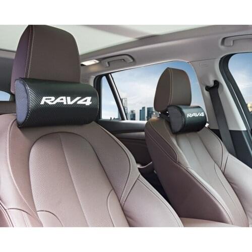 1pcs Carbon fiber car neck pillows both side single headrest case for Toyota yaris 2004 2008 2018 Accessories Car-Styling