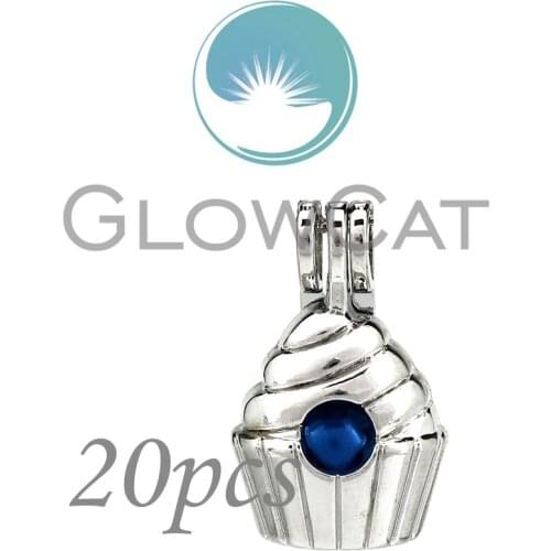 20x Ice Cream Beads Cage Perfume Diffuser Aroma Oyster Pearl Cage Locket Pendant KK950