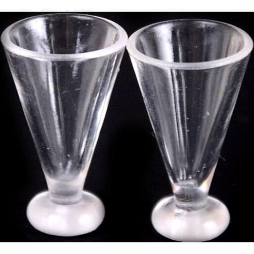 4Pcs DIY 1:12 Scale PlasticTransparent Miniature Mini Wine Beer Cup Dollhouse Craft Home Decoration Glass Model Parts