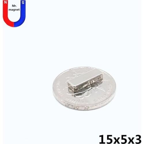 50/200/1000pcs 15x5x3 mm magnet N35 Strong Square NdFeB Rare Earth Magnet 15*5*3 mm Neodymium Magnets 15mm x 5mm x 3mm