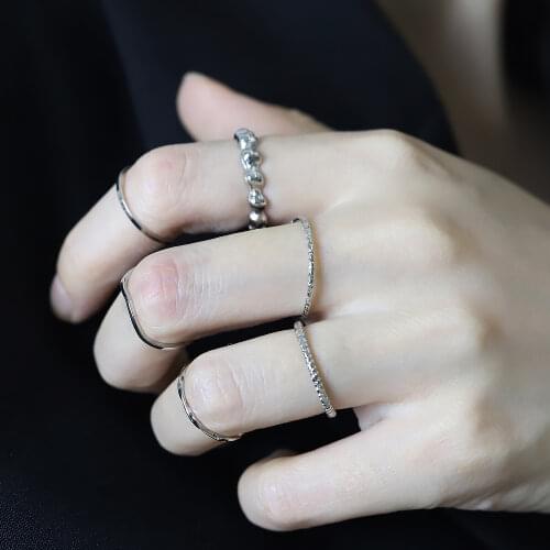 6Pcs Punk Rings Set Original Design Gold Round Hollow Geometric Ring for Women Fashion Twist Ring Joint Female Jewelry