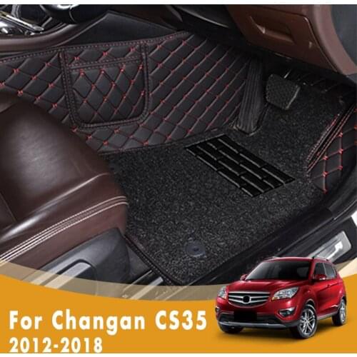 RHD Car Floor Mats For Changan CS35 2018 2017 2016 2015 2014 2013 2012 Luxury Double Layer Wire Loop Carpets Car Styling Rugs
