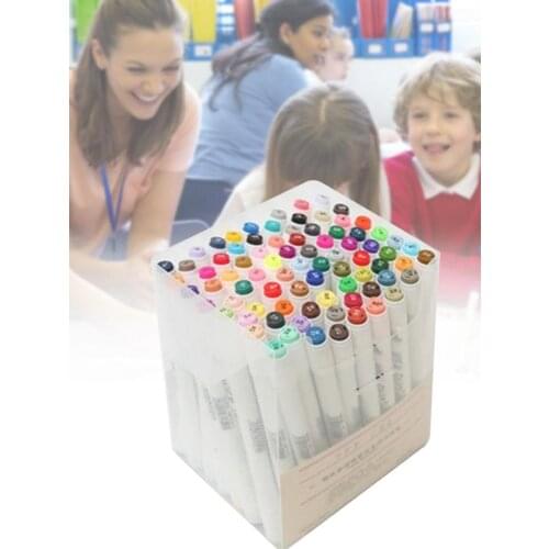 Double Headed Painting Pen Friendly Marker Pen Set 60 Color 80 Color Student Design Hand-painted Drawing Marker Pen