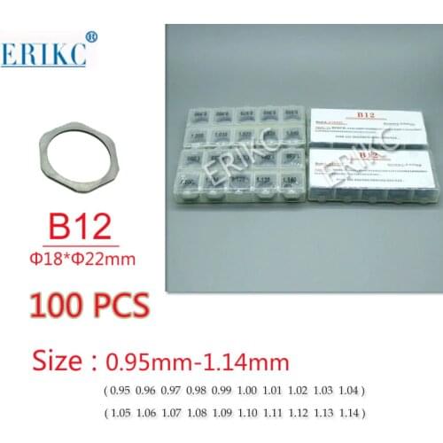 ERIKC B12 Diesel injector adjusting gasket ,Injector Calibrator Shim size: 0.95--1.14mm for 0445120# injectors