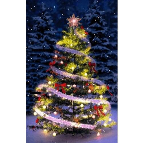 JMINE Div 5D christmas tree snow Full Diamond Painting cross stitch kits art High Quality Plant 3D paint by diamonds