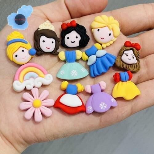 Hot Sales 1pcs Resin Pretty Princess Shoe Decorations Garden Shoes Accessories Fit Croc Jibz Charm Girls Party Gifts