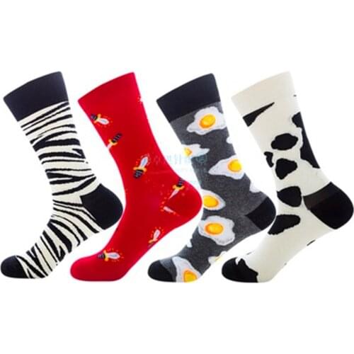 Swords, black and white cows, black and white stripes, black pepper eggs, cotton stockings for men and women ZQ063