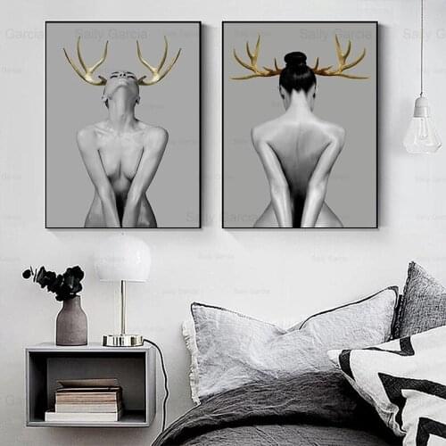 Fashion and Elegant Female Canvas Painting Poster Back View Front Art Wallpaper Print Picture Craft Decoration Home Bedroom