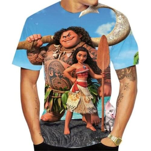 Disney Fashion Men Women Summer Short Sleeve T shirt Cartoon Movie Moana 3D Print Hipster T-shirt Casual Male Tee Tops Clothing