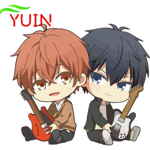 Car Sticker Decor Motorcycle Decals Given Mafuyu and Ritsuka Chibis Anime Window Decorative Accessories Creative Decal 13*12cm