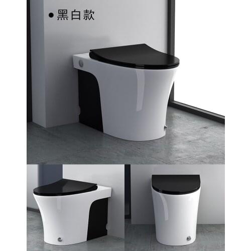 Wall row black creative pulse water-free toilet water-saving silent black and white siphon toilet home