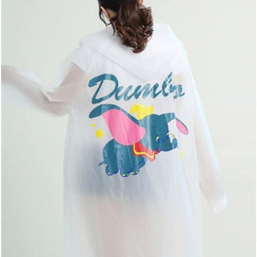 Disney Adult Dumbo Mickey Raincoat EVA Unisex Thickened Waterproof Rain Coat Women Men Camping Waterproof Rainwear