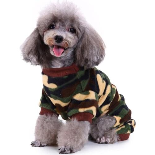 Autumn Winter Warm Fleece Dogs Pajamas For Pet Dogs Cat Coat Puppy Jumpsuit For Dog Coat For Chihuahua Dogs Print Clothing Coat